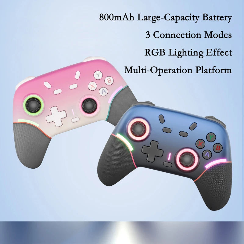 Multi-Platform Gamepad X9 For Switch 2/Switch/PC/PS3/PS2,Game Controller with Vibration,RGB Lighting Effect,Dual Back Keys&Macro